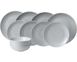 Gordon Ramsay Serviesset Maze Light Grey 12-Delig