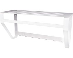 Gorillz Iron - Wandkapstok Met Hoedenplank - 7 Haken Muur Kapstok - Wit