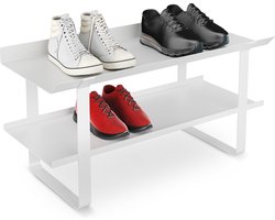 Gorillz Layer - Schoenenbank Met opbergruimte - Schoenenrek - Schoenenkast - 8 Paar - 80 cm - Wit