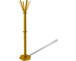 Gorillz Molto - Staande Kapstok - 18 kapstokhaken Staande Kleerhanger (175 x 35 x 40 cm) - Metaal- Goud