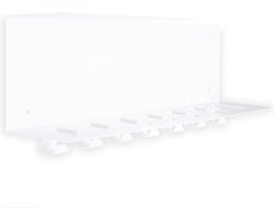 Gorillz Plenck - Wandkapstok met Hoedenplank - Kapstok Metaal - 70 x 15 x 25 cm - Wit