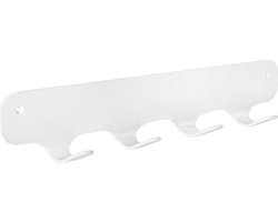 Gorillz Rounded Four Wandkapstok – 4‑Haken Wandmontage – Witte Stalen Kapstok – Industrieel Design