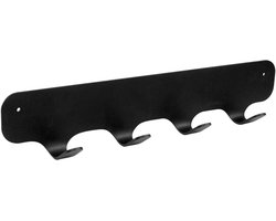 Gorillz Rounded Four - Wandkapstok - kapstok hangend - 4 kapstokhaken - 40x6x7,8cm - Zwart