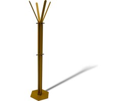 Gorillz Stack - Kapstok Staand - Staande kapstok - Metaal - 12 Kapstok haken - 174,5 cm - Goud / Gold