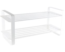 Gorillz Unify - Schoenenbank - Met opbergruimte - Schoenenrek - Schoenenkast - 8 Paar - 80 cm Opbergrek - Wit