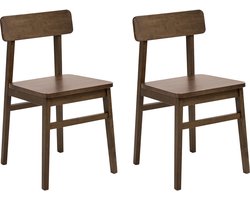 GORRE - Set van 2 eetkamerstoelen - Donkerbruin - Rubberhout