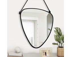 Gosider Asymmetrische Hangspiegel Onregelmatige Moderne Lijst Spiegel voor Wand Artistieke Driehoek Spiegel voor Wand Woonkamer Slaapkamer Entree Gangen Hangende Spiegel Zwart