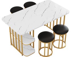 Gotagee Eetkamer Set Eettafel Set met Eettafel 4 Stoelen Keukentafel Set Eetkamerstoelen