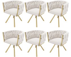 Gotagee Eetkamerstoel fluwelen loungestoelen woonkamerstoelen vrij draaibare stoelen set 6-delige set