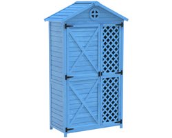 Gotagee Houten tuinmeubelopslag voor buiten, gereedschapsschuur voor tuin, terras, kleurvast, weerbestendig, onderhoudsvrij, veilig en zeker, blauw