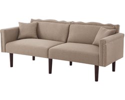 Gotagee Tweezitsbank, relaxfauteuil, onafhankelijk verstelbare dubbele rugleuningen, metalen afwerking, katoenen linnen stof, schuim met hoge dichtheid