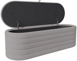 Gotagee Zitbank opbergpoef teddyfleece bank slaapkamermeubel Grijs