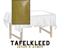 Goud Tafelkleed – 137 x 274 cm – Tafelzeil - Tafellaken - Tafelkleed kerst - Gourmet & Bakplaat – Feest, Verjaardag, Kerst & Decoratie