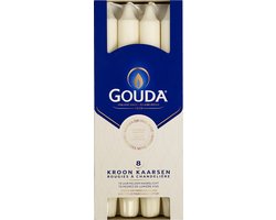 Gouda Dinerkaarsen / Tafelkaarsen Ivoor 24 cm - 8 Stuks