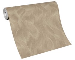 Goudbehang, Elle Decoration behang goud, Elle vliesbehang goud, eenvoudige installatie, luxe behang golven patroon, BRICOFLOR.nl