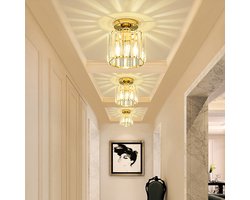 Goude Moderne Kristallen Plafondlamp LED Rond Kristallen Kroonluchter - Gangpad Lamp