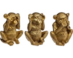 GOUDEN AAPJES HOREN ZIEN ZWIJGEN beeldjes