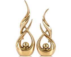 Gouden Abstracte Beelden Set - Moderne Decoratie voor Thuis