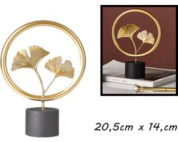 Gouden bladeren Beeld - Decoratie - Blad - Beeld - Woonkamer - Erik Kuster Style - 20,5cm x 15cm