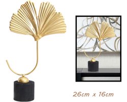 Gouden bladeren Beeld - Decoratie - Blad - Beeld - Woonkamer - Erik Kuster Style - 26cm x 16cm