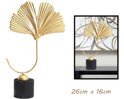 Gouden bladeren Beeld - Decoratie - Blad - Beeld - Woonkamer - Erik Kuster Style - 26cm x 16cm