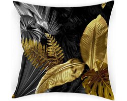 Gouden Bladeren Sierkussenhoes 40x40 cm met Rits