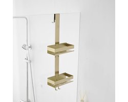 Gouden Douche Caddy Organizer - 2-Tier Douche Plank voor Badkamer en Keuken