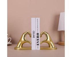 Gouden gebaar decoratieve boekensteunen hart handen decoratie sculptuur boekensteun, creatieve decoratieve boekenstopper boekenstopper boekenstopper voor boeken, woonkamer, woondecoratie, kantoor