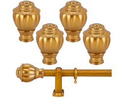Gouden gordijnroede eindstukken - vintage design - set van 4