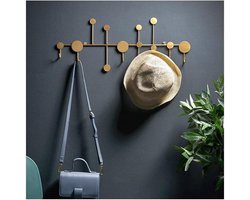 Gouden haaklijst van metaal - 6 haken - 595 x 3 x 235 cm - kapstok handdoekhaken hook coat rack wall mounted