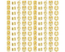 Gouden Haarsieraden - 100 stuks Lokken Haarmanchetten, Clips, Haarringen en meer - Verstelbare Haarbedels en Accessoires voor Vrouwen