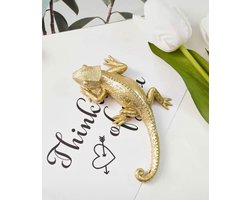Gouden hagedis - voor aan de muur of liggend - retro -woonaccesoires