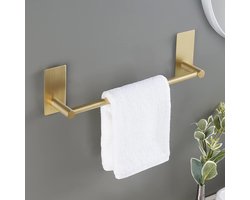 Gouden Handdoekhouder 34CM Stok op Handdoekhouder voor Badkamer en Keuken SUS304 Rvs Handdoek Bar Wandmontage Geborsteld Messing, A7000S30-BZ