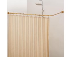 Gouden hoekdouchegordijnstang - verstelbare L-vorm - 1 stuk - 60 cm - 134 cm