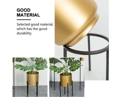 Gouden ijzeren bloempot met poten - metalen plantenpot voor binnen en buiten