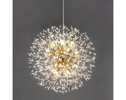 Gouden Kristallen Moderne Hemel STER Hanglamp Vuurbal Kristallen Hanger Led Verlichting Paardenbloem 50 cm Diameter 160 cm Hoog ( 50 Kristallen Vuurbal 110) Restaurant, Woonkamer Hanger, Bar Art Deense Armatuur
