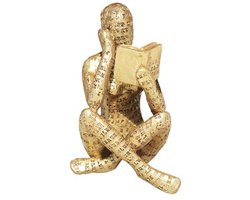 Gouden Leesstandbeeld voor Woonkamer en Kantoor - Abstracte Kunst Ornamenten en Moderne Beeldjes