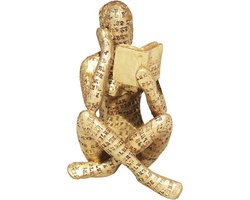 Gouden Leesstandbeeld voor Woonkamer en Kantoor - Abstracte Kunst Ornamenten en Moderne Beeldjes
