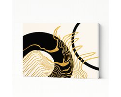 Gouden lijnen – kunstobject – woondecoratie – Canvas schilderij – 60x40 cm