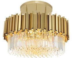 Gouden moderne kristallen kroonluchter verlichting in de woonkamer gouden zilveren kristallen lamp voor eetkamer woondecoratie lichtarmatuur Moderne Kristallen Hanglamp, Ronde goud Kristallen Kroonluchter Hedendaagse Luxe Hangende Plafondverlichting