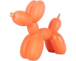 Gouden Mond Ballon Hond Hars Sculptuur voor Woonkamer en Bureau - Oranje Decoratie