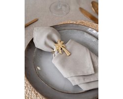 Gouden palmboom servetringen (4 stuks) | Servetring goud | Tafeldecoratie goud | Bruiloft decoratie | Tafel accessoire servetringen