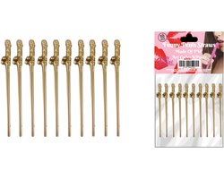 Gouden Piemel Rietjes – Set van 10 – Feestelijke Plastic Rietjes voor Vrijgezellenfeest