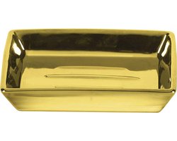 Gouden Porseleinen Zeepbakje - Vierkante Badkameraccessoire