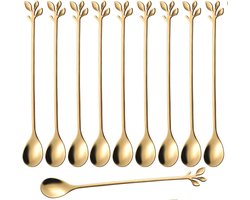 Gouden roestvrijstalen dessert- en fruitvorkjes, set van 8, servies, bestek, feestartikelen, 4,7 inch speciale demitasse roerlepels, mini saladevorkje en smakelijke taartvork