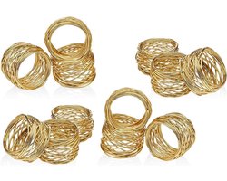 Gouden Servetringen - 12Stuks - Twisted - Goud - Glans - Tafeldecoratie - Luxe - Kerst - Bruiloft Decoratie - Tafel Accessoire