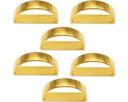 Gouden servetringen - Stoffen houdergespen - Tafeldecoratie - Compact en delicaat ontwerp - Set van 6 - Goud en Zilver