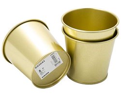 Gouden Stalen Plantenpotten - Set van 3 (9 cm)