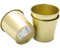 Gouden Stalen Plantenpotten - Set van 3 (9 cm)