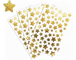 Gouden Sterren Stickers - 4 Stickervellen Gouden Sterren - Hobbystickers Volwassenen - Stickers Sterren Goud - Beloningsstickers - Stickers - Kaarten Maken - Knutselen Meisjes - Kerst Stickers - Kerstkaarten - Stickers Volwassenen - Stickers Meisjes